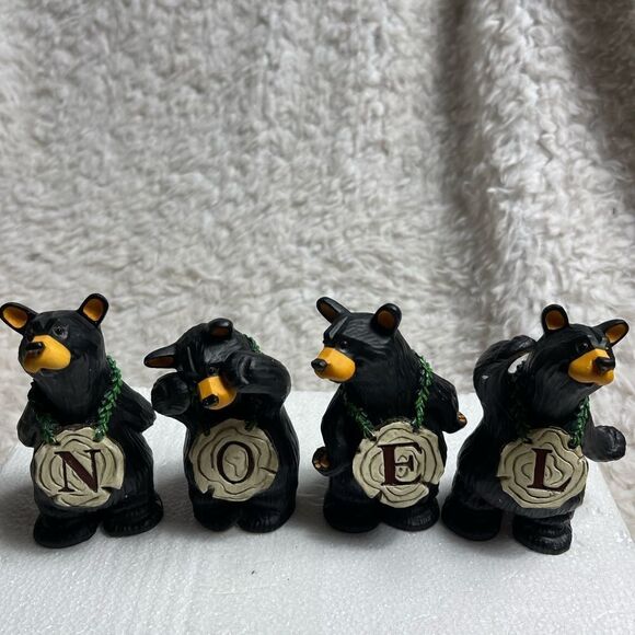 NIB BearFoots NOEL 4 Bears Xmas Collectible Montana Big Sky Carvers Jeff Fleming - Picture 5 of 13